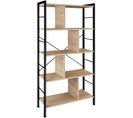 Étagère Charleston 75,5x30x155cm - Bois Clair Industriel, Chêne Sonoma