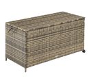 Coffre De Rangement Avec Cadre En Aluminium Et Roues 297l, 117x54x64cm - Marron Naturel