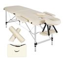 Table De Massage 2 Zones Avec Rouleaux De Massage - Beige