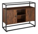 Buffet Oldham 100 X 38 X 80,5 Cm - Bois Foncé Industriel, Rustique