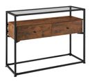 Table Console Reading 101,5x41,5x80,5cm - Bois Foncé Industriel, Rustique