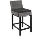 Chaise De Bar En Rotin Latina - Gris