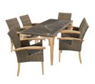 Table En Rotin Foggia Avec 6 Chaises Rosarno 196 X 87 X 76 Cm - Marron Naturel