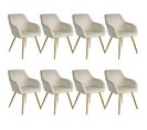 8 Chaises Marilyn Effet Velours Style Scandinave - Crème/or