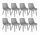 Lot De 8 Chaises De Salle à Manger Monroe Aspect Velours - Gris