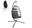 Fauteuil Suspendu Ariane Avec Structure Et Coussin 160kg - Gris Foncé