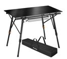 Table De Camping Tina En Aluminium, Pliable Et Réglable En Hauteur - Noir