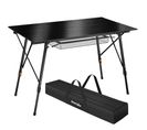 Table De Camping Pliante Bastian En Aluminium, Réglable En Hauteur - Noir