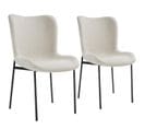 Lot de 2 Chaises Rembourrées Tessa - Tissu Blanc Cassé/noir