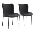 Lot de 2 Chaises Rembourrées Tessa - Tissu Noir/noir