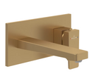 Mitigeur Lavabo Mural Architectura Square Avec Vidage Push Open Brushed Gold