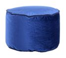 Pouf Rond En Velours "taj Mahal" 47cm Bleu