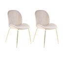 Lot De 2 Chaises Design "charlize" 90cm Beige et Or