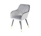 Chaise Déco En Velours "amino" 86cm Gris et Noir