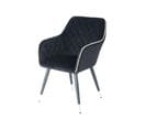 Chaise Déco En Velours "amino" 86cm Noir et Gris