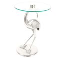 Table D'appoint Design "animality Flamant" 58cm Argent