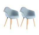 Lot De 2 Chaises Design "winston" 80cm Bleu