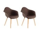 Lot De 2 Chaises Design "winston" 80cm Marron