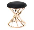 Tabouret Design "wesley" 49cm Noir et Or Rose