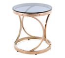 Table D'appoint Design "weyda" 42cm Gris et Or Rose