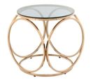 Table D'appoint Design "whitney" 52cm Gris et Or Rose