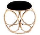 Tabouret Design "whitney" 45cm Noir et Or Rose