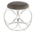 Tabouret Design "whitney" 45cm Gris et Argent