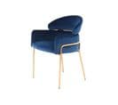 Chaise Design En Velours "corey" 79cm Bleu
