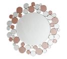 Miroir Mural Design "bubble" 80cm Argent et Rose