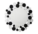 Miroir Mural Design "bubble" 80cm Argent et Noir