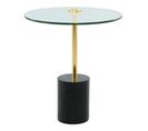 Table D'appoint En Marbre "rosario" 50cm Or et Noir