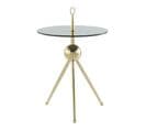 Table D'appoint Design "rodriga" 53cm Or et Gris