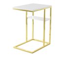 Table D'appoint Design "maud" 60cm Blanc et Or