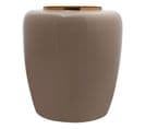 Vase Rond Design "tribuna" 36cm Taupe et Or