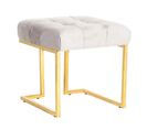 Tabouret Design En Velours "rare" 48cm Taupe