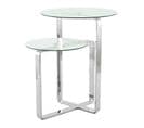 Table D'appoint 2 Plateaux Design "katris" 60cm Argent