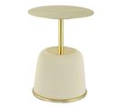 Table D'appoint Design "jokai" 60cm Crème et Or