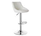 Tabouret De Bar En Cuir Artificiel Avec Dossier-tabouret Ajustables En Hauteur(84-106cm)-blanc