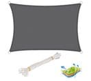 Voile D’ombrage Rectangulaire En Polyester. Protection Contre Le Soleil .4x6m. Gris