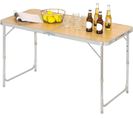 Table De Camping Pliante.table De Jardin Pliable En Aluminium Et Mdf.120x60x70 Cm.chêne Clair