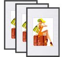 3 X Cadre Photo En Plastique Mat.cadre De Photo Noir 30x40 cm New Life Style Br9864sz-3