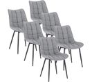 6x Chaise De Salle À Manger Chaise De Cuisine  En Similicuir Épais Pieds En Métal Gris