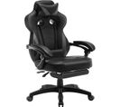 Fauteuil De Bureau.chaise De Gaming Avec Appuie-tête+coussin Lombaire.siège En Similicuir.noir+gris