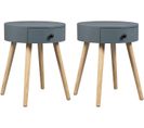 Lot De 2 table De Chevet Plateau En Mdf.table Basse Avec 1 Compartiments de Rangement.gris