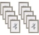 10x Cadre Photo 20x25cm Cadre En Bois Et Verre Décoration Maison Artos Style Argent Br9671sb-10