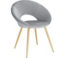 Chaise De Salle À Manger En Velours Pieds En Métal - Gris Clair