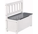 Coffre à Jouets Enfant En Bois. Banc-coffre à Jouets Pour Enfants 58x26x53cm. Blanc+gris