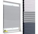 Store Plissé Nid D'abeille Sans Perçage Avec Porte-pince.store Plissé Antisolaire65x130 cmblanc+gris