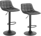 Lot De 2 Tabourets De Bar En Velours Et Métal-chaises De Comptoir  Et Rotatif-gris Foncé