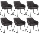 Lot De 6 Chaises De Salle À Manger Siège Rembourrée En Similicuir.chaise De Cuisine.gris